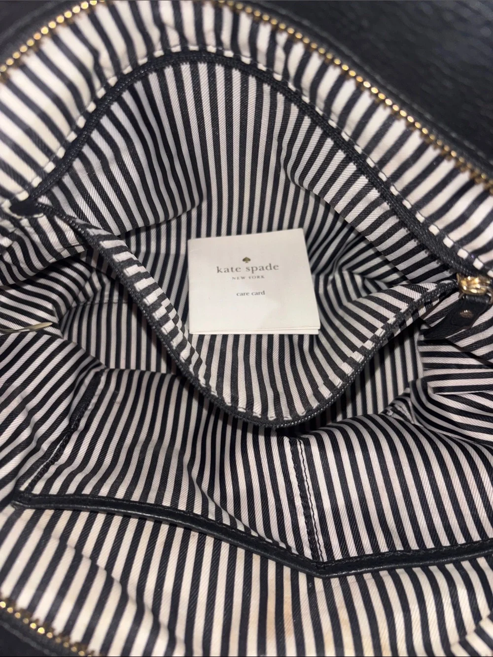 kate spade Black Pebbled Leather Shoulder Tote with Front Zip